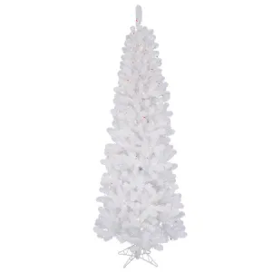 4.5' White Salem Pencil Pine Artificial Christmas Tree with 150 Multi-Colored Lights