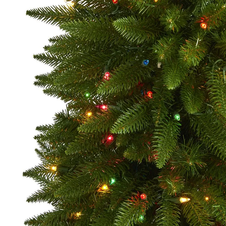 5' Sierra Fir Artificial Christmas Tree with 200 Multi-Colored Lights and 428 Bendable Branches in Decorative Container