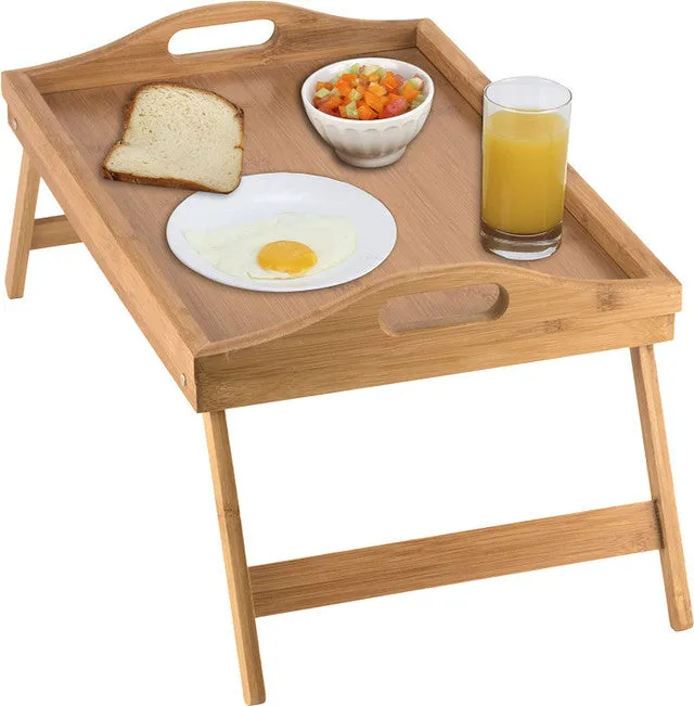 50X30Cm Foldable Bamboo Bed Tray