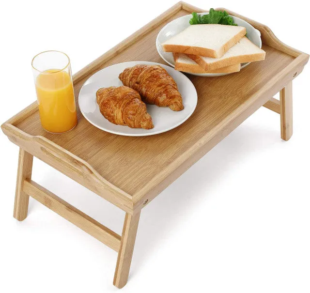 50X30Cm Foldable Bamboo Bed Tray