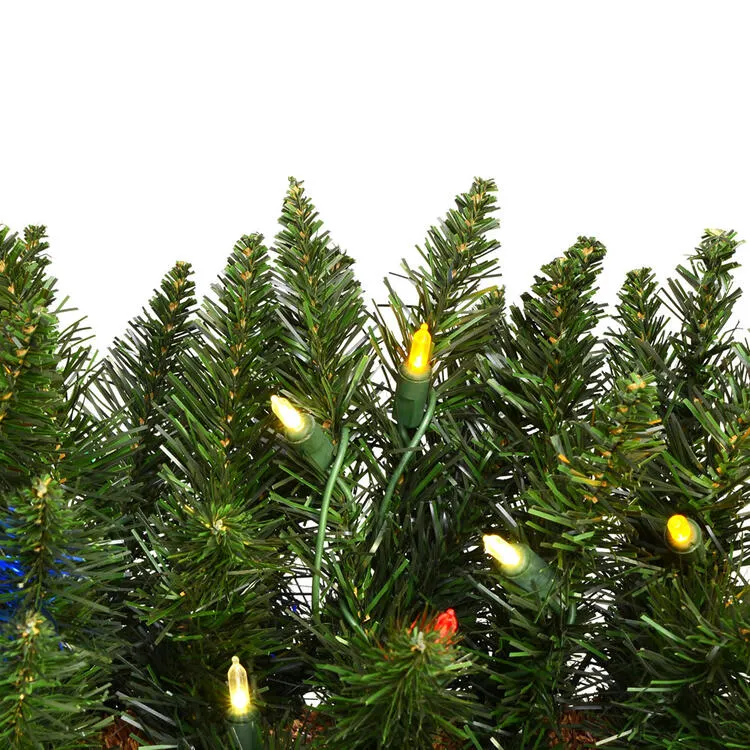 7.5' Durham Pole Pine Artificial Christmas Tree with Multi-Colored LED Dura-Lit Lights