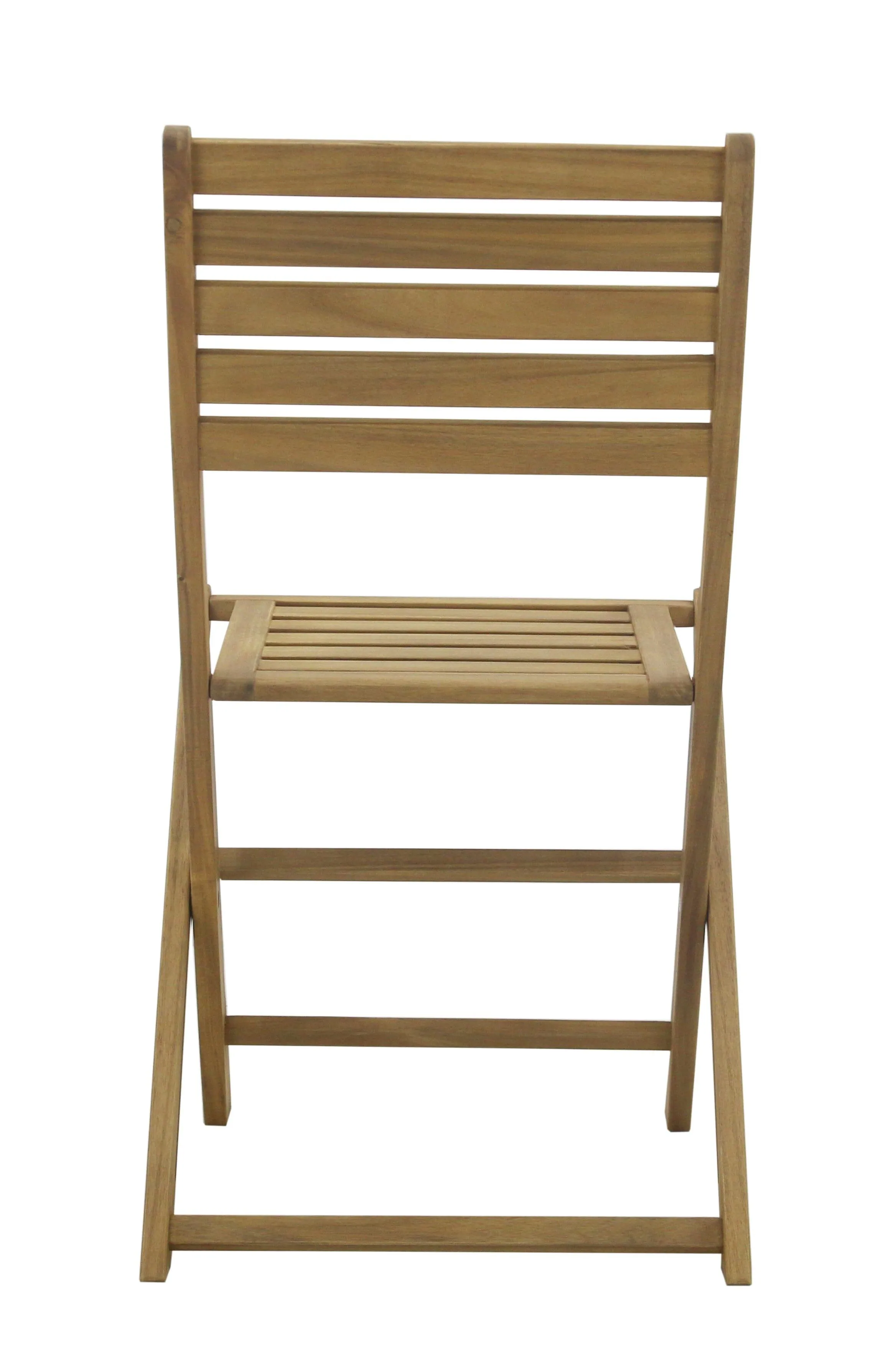Ackley Outdoor Dining Chairs with Cream Cushions - Set of 2 - Solid Acacia Wood