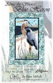 Along the Shores Blue Heron Individual Wallhanging Laser Kit with Pattern