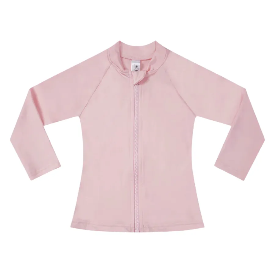 Aqua Blu Kids Long Sleeve Rash Vest AG24020SS - Stepping Stones Pink