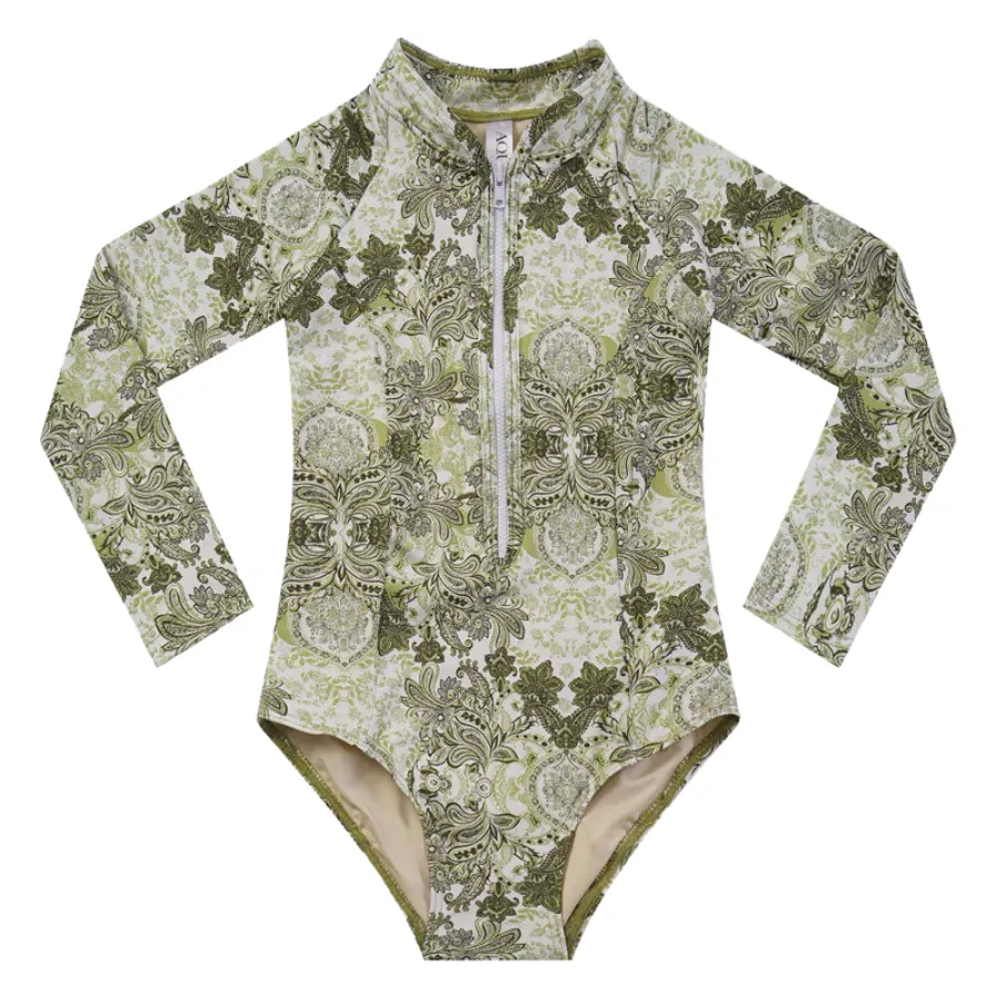 Aqua Blu Pre-Teens Long Sleeve One Piece AG24069TA - Tapestry