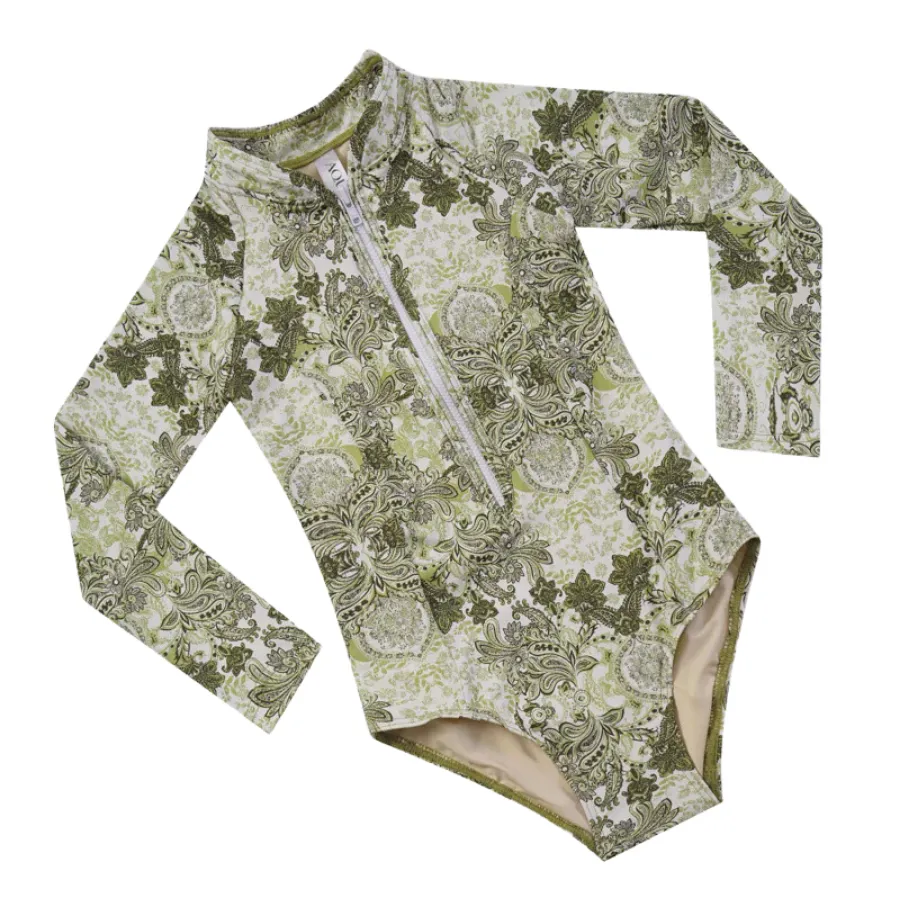 Aqua Blu Pre-Teens Long Sleeve One Piece AG24069TA - Tapestry