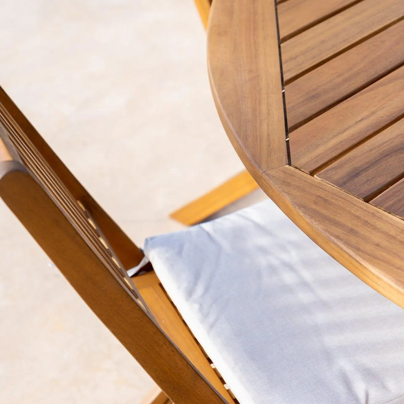 Ashby 4 Seater Round Wooden Garden Armchair Dining Set - 100cm