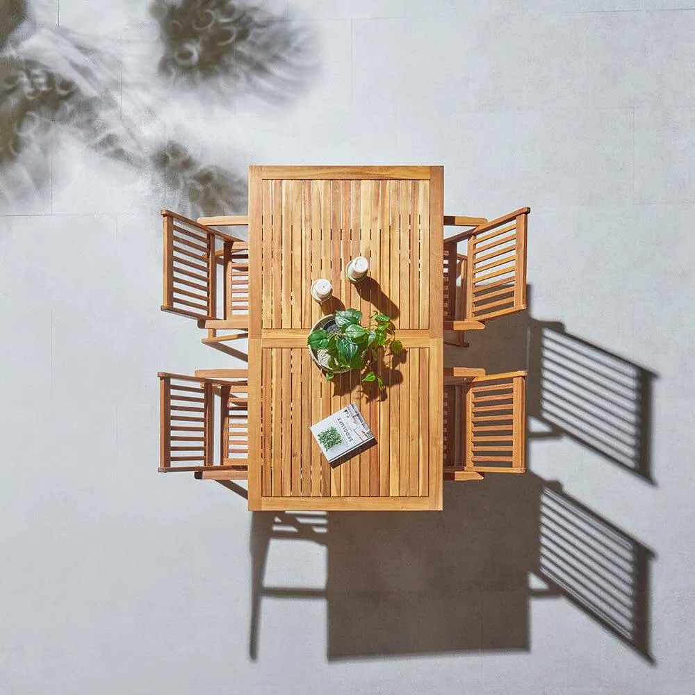 Ashby 4 Seater Wooden Garden Dining Set - 120cm