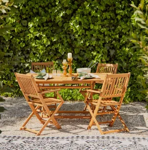 Ashby 4 Seater Wooden Garden Dining Set - 120cm