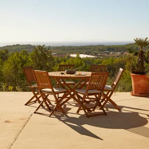 Ashby 6 Seater Wooden Round Garden Dining Set - 130cm