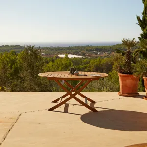 Ashby 8 Seater Wooden Round Folding Garden Dining Table - 160cm