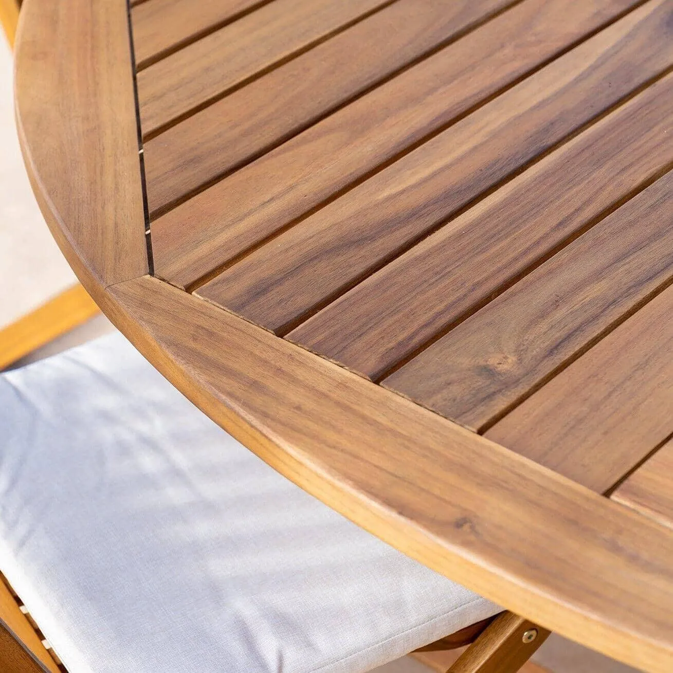 Ashby 8 Seater Wooden Round Folding Garden Dining Table - 160cm