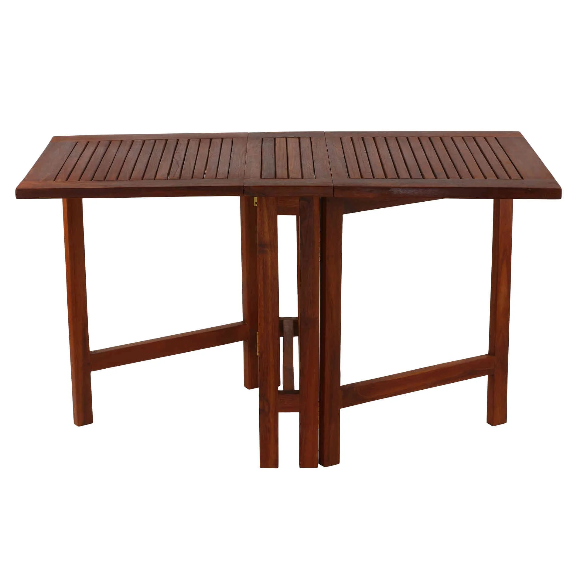 Bare Decor Emery Double Leaf Butterfly Folding Dining Table, Teak
