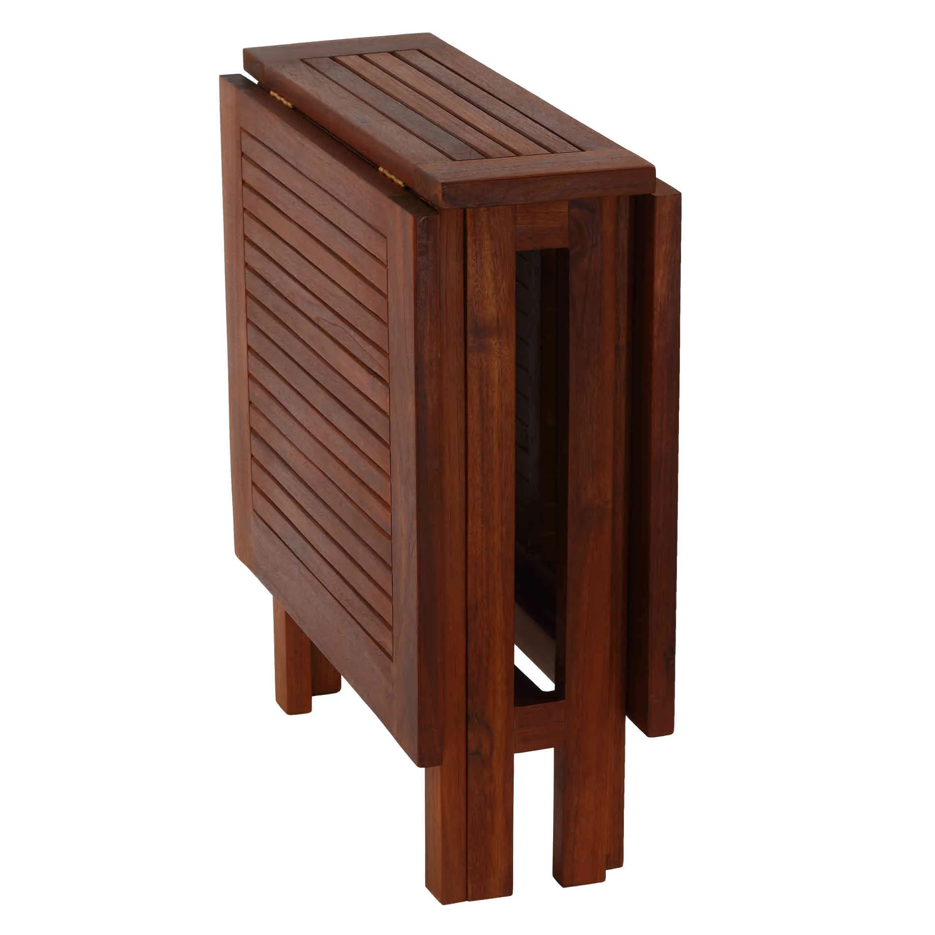 Bare Decor Emery Double Leaf Butterfly Folding Dining Table, Teak