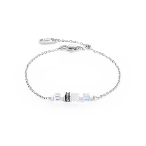 Bracelet Mini Cubes & Chain silver-white