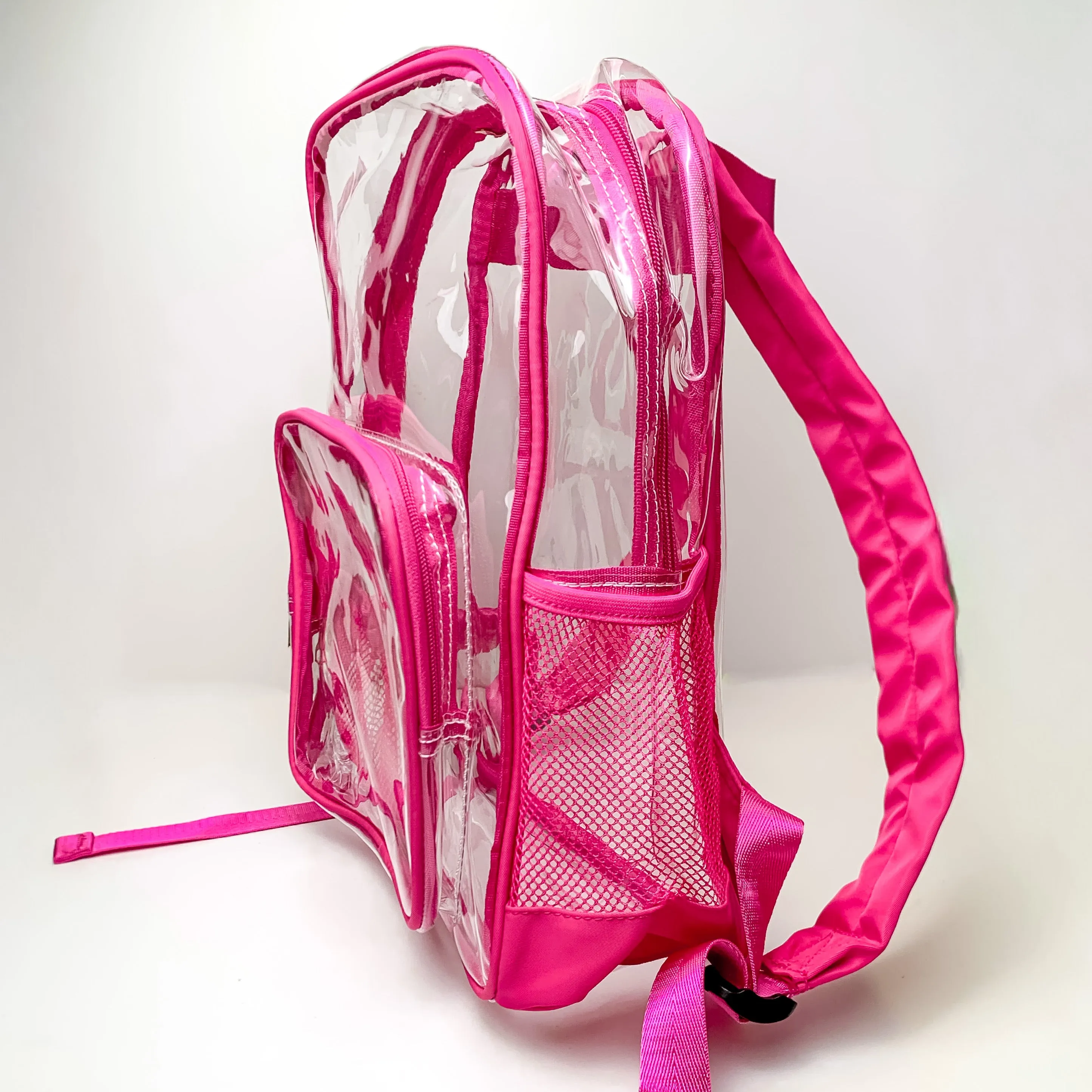 Clear Backpack in Fuchsia Pink