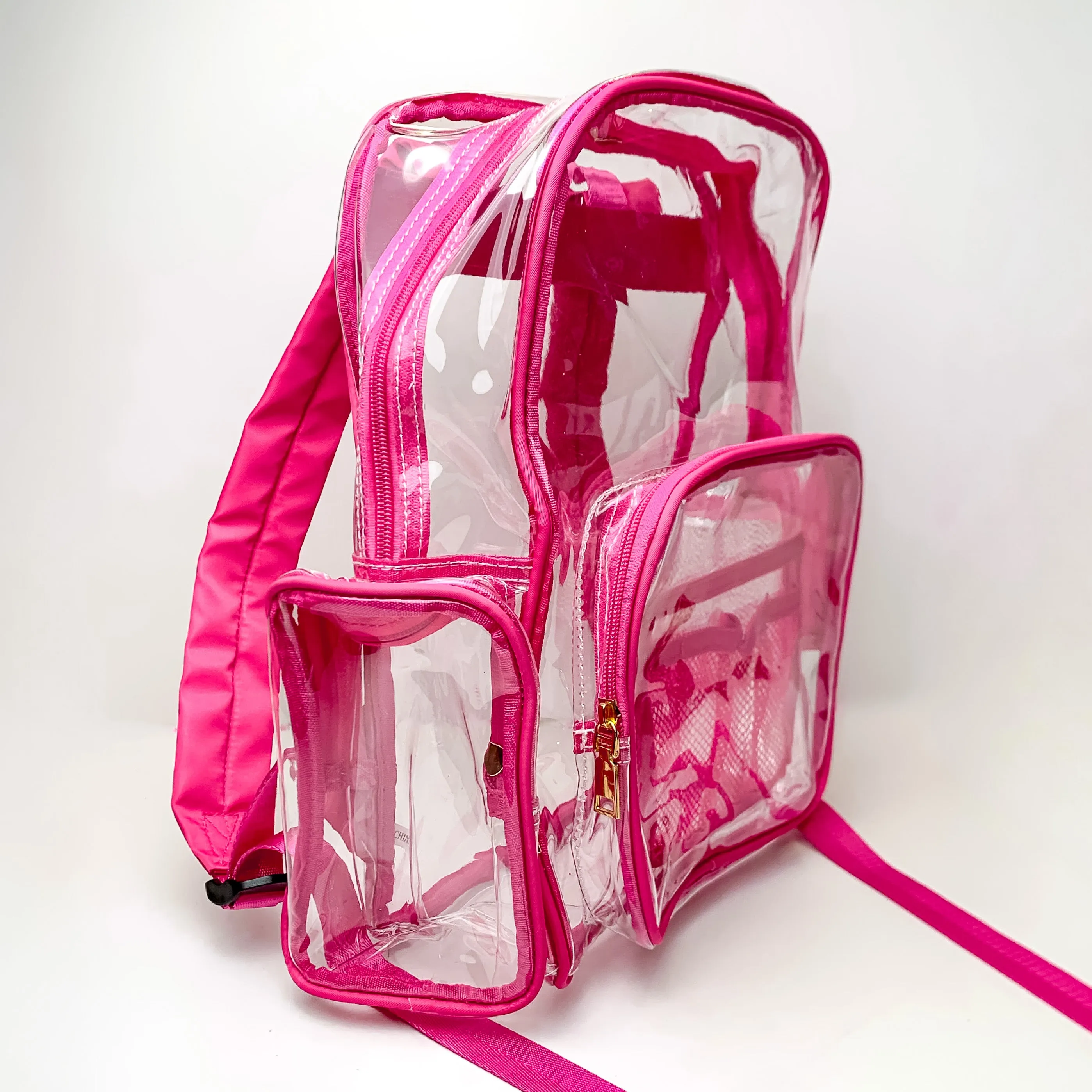 Clear Backpack in Fuchsia Pink