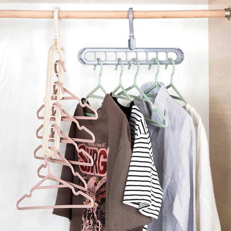 Clothes hangers 9-hole Multi-port Support Circle - (Pack of 2)