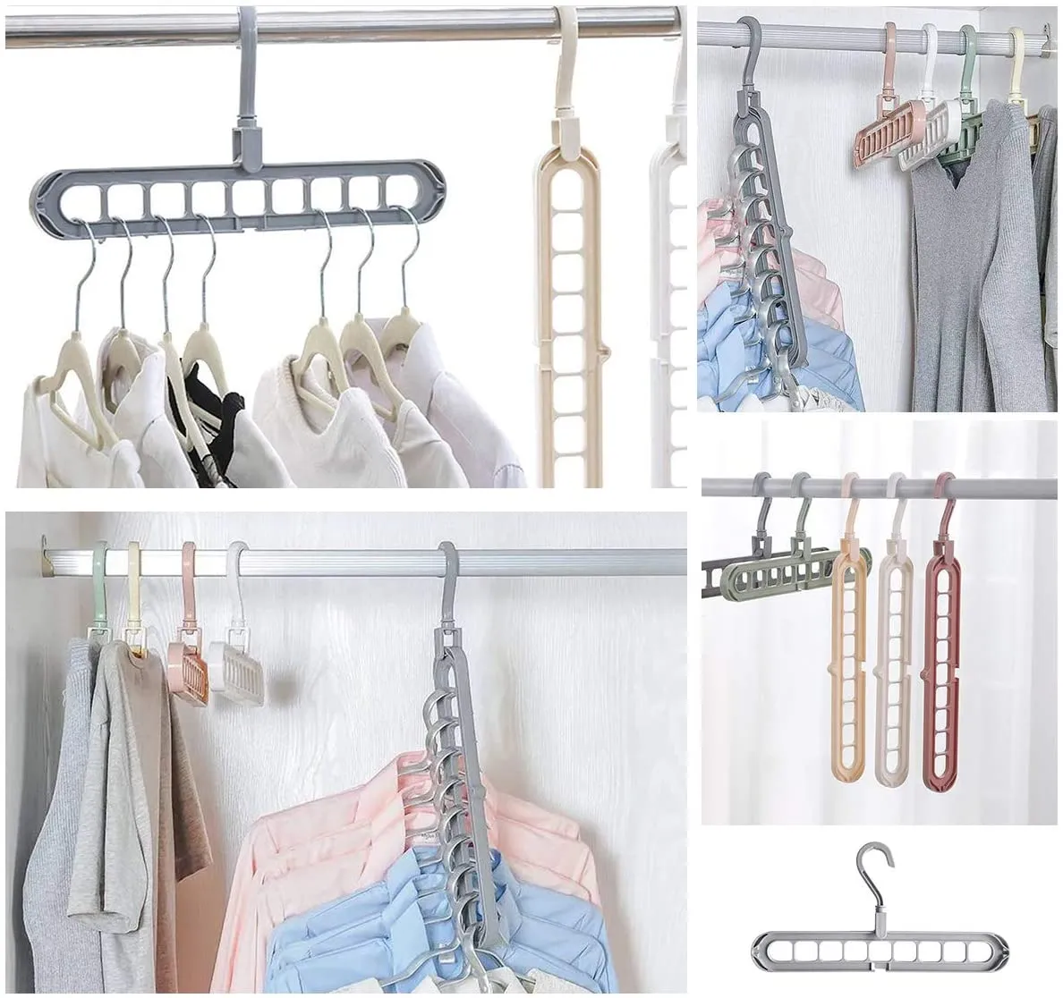 Clothes hangers 9-hole Multi-port Support Circle - (Pack of 2)