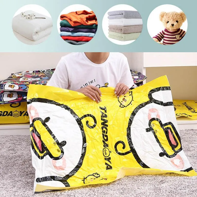 Compressible vacuum storage bag