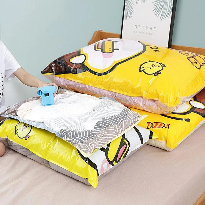 Compressible vacuum storage bag