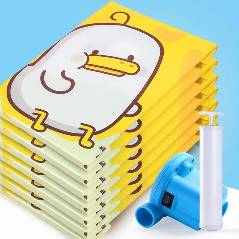 Compressible vacuum storage bag