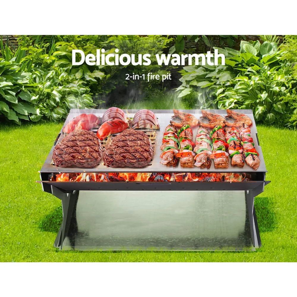 Fire Pit BBQ Outdoor Camping Portable Patio Heater Folding Packed Steel