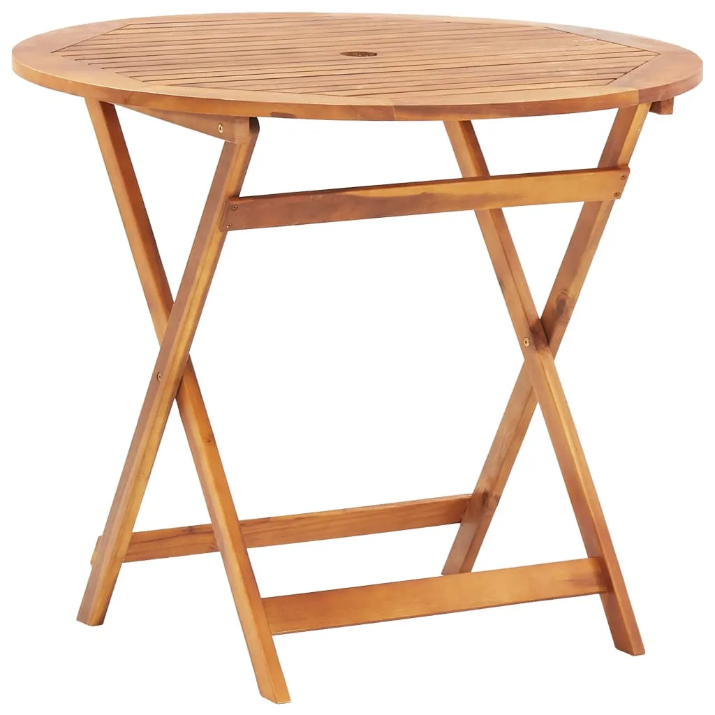 Folding Garden Table 90x75 cm Solid Acacia Wood