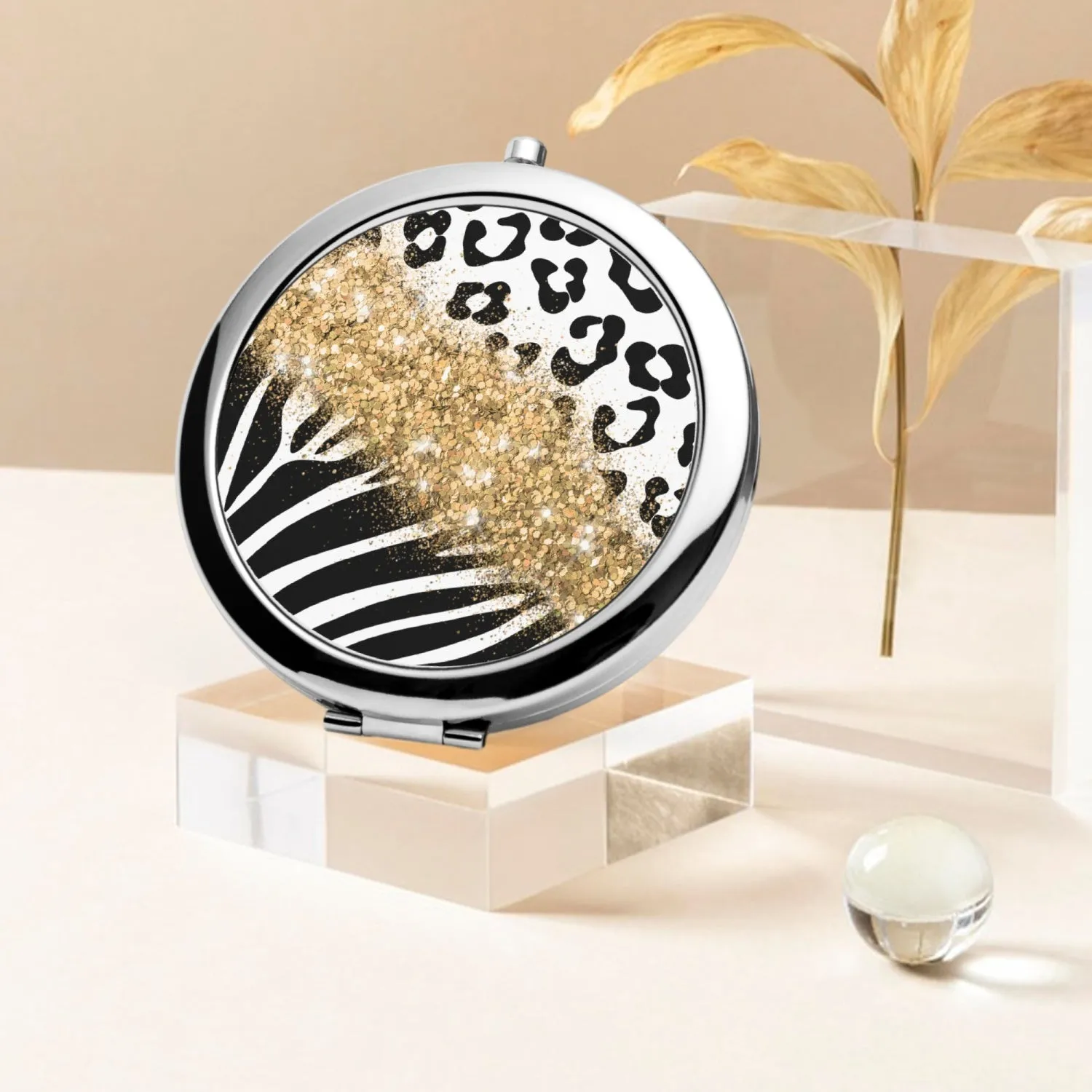 Gold Glitter | Compact Mirror
