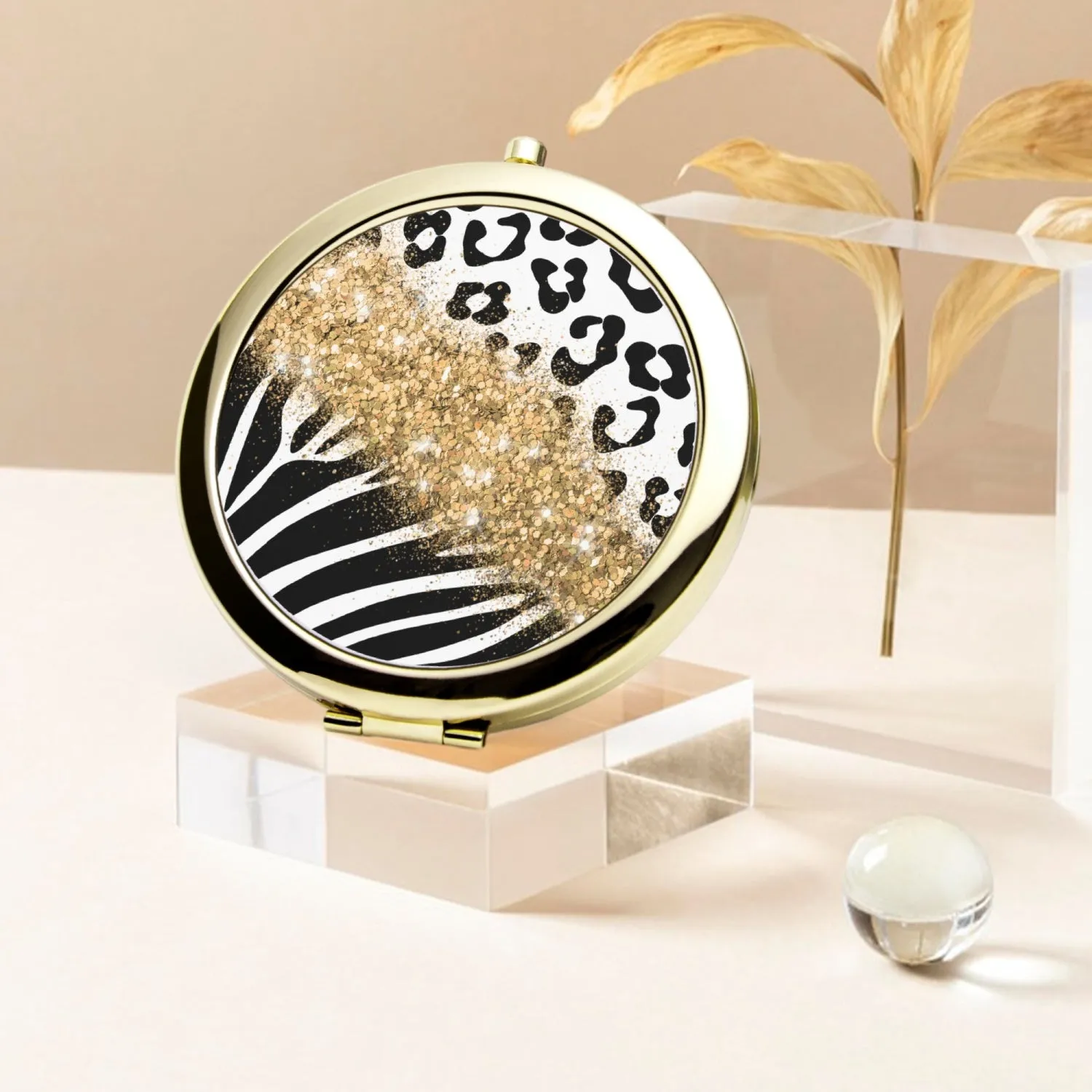 Gold Glitter | Compact Mirror