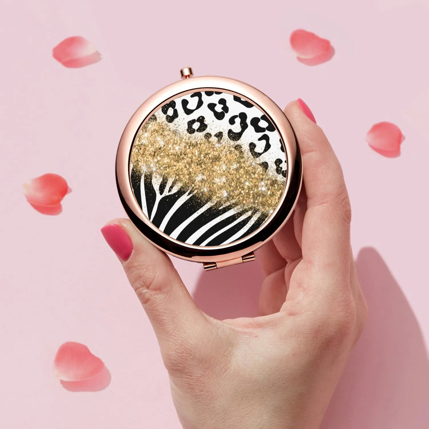 Gold Glitter | Compact Mirror