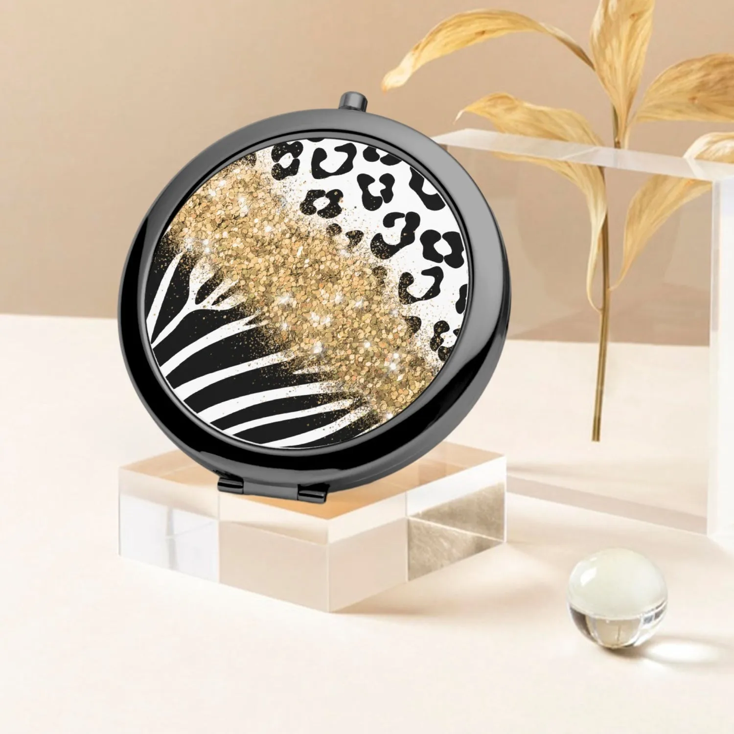 Gold Glitter | Compact Mirror