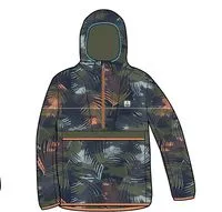 Gusto Recycled Windshell Anorak - Palm Camo Apricot