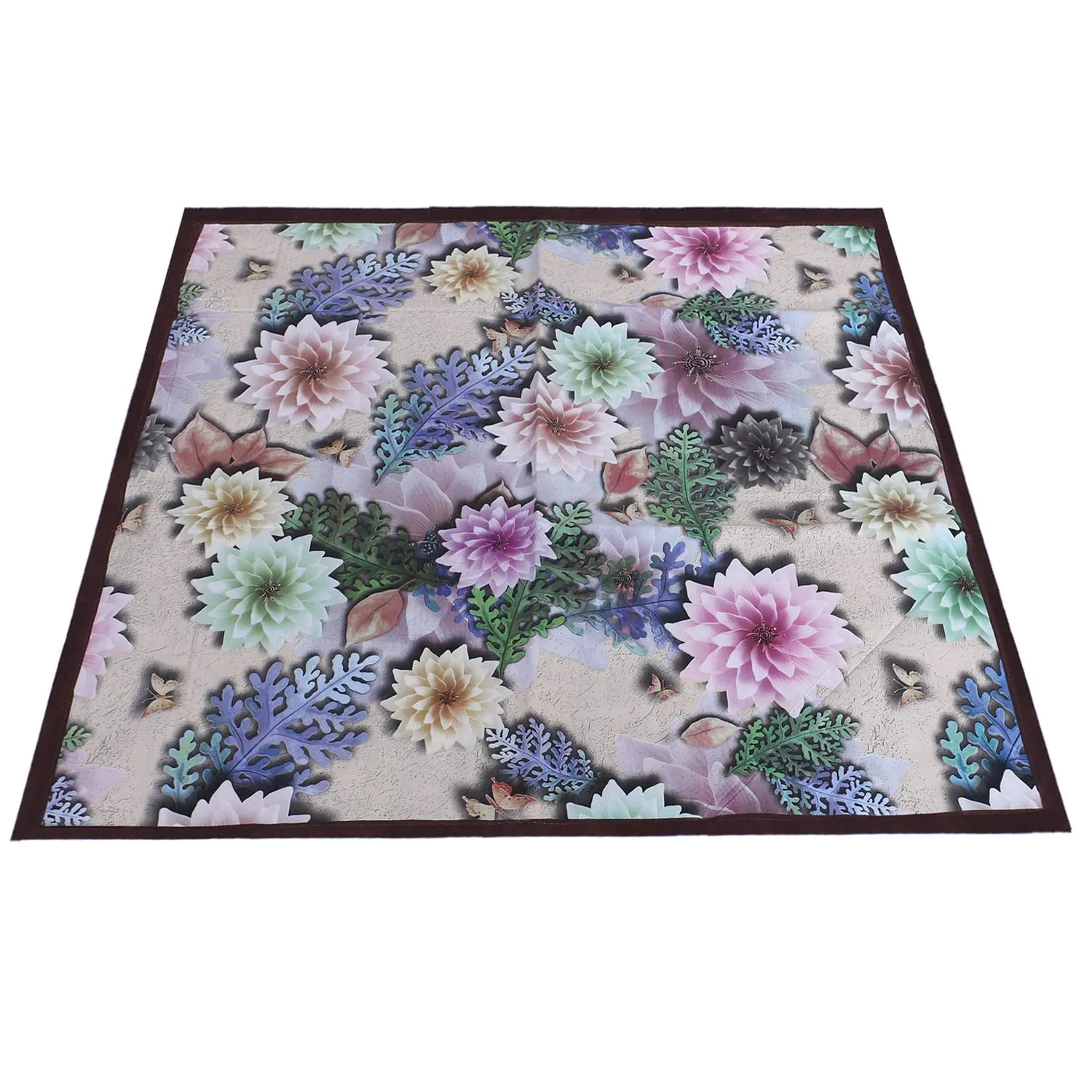 Heart Home Bed Server|PVC Rose Floral & Buterfly Print Both Sided Food Mat|Waterproof Mattress Protector, 35x35 Inch (Multicolor)