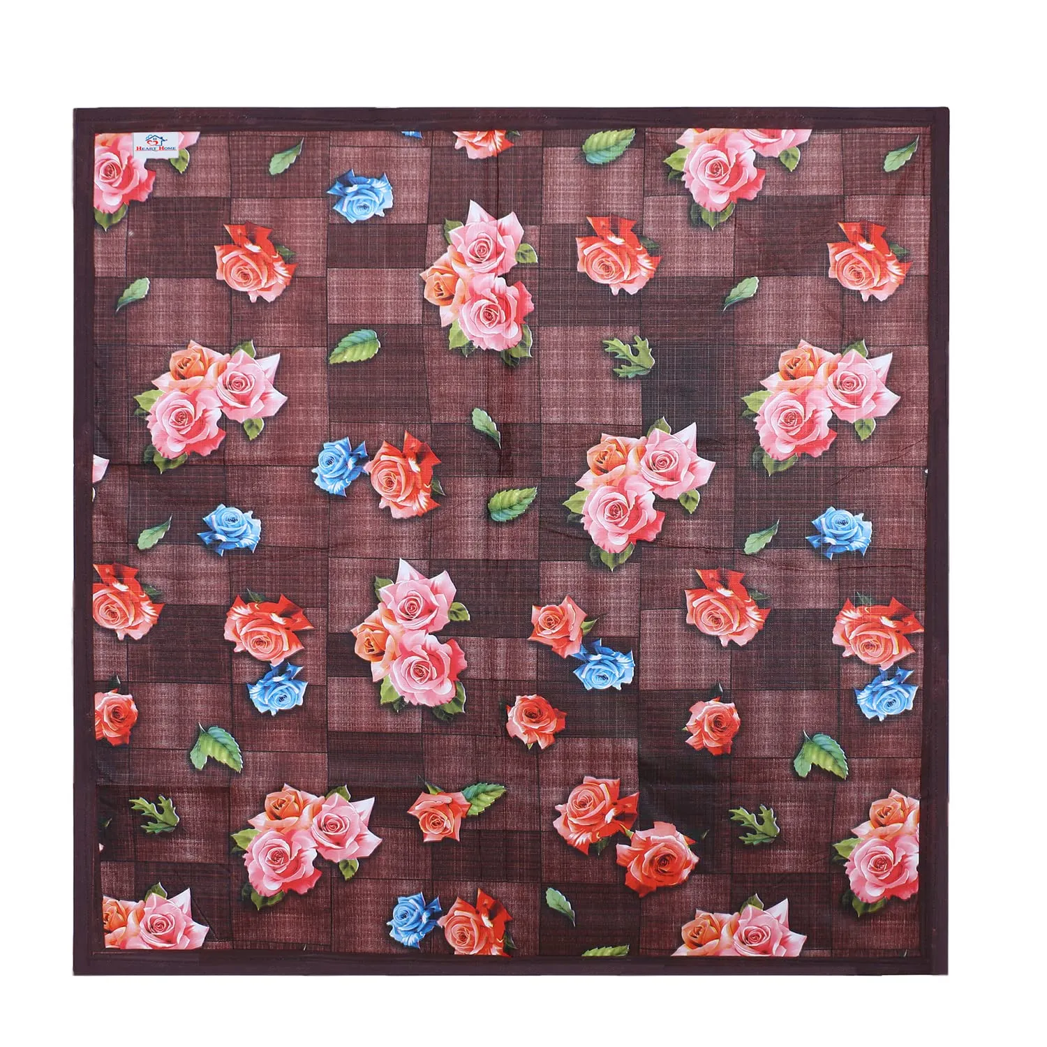 Heart Home Bed Server|PVC Rose Floral & Buterfly Print Both Sided Food Mat|Waterproof Mattress Protector, 35x35 Inch (Multicolor)