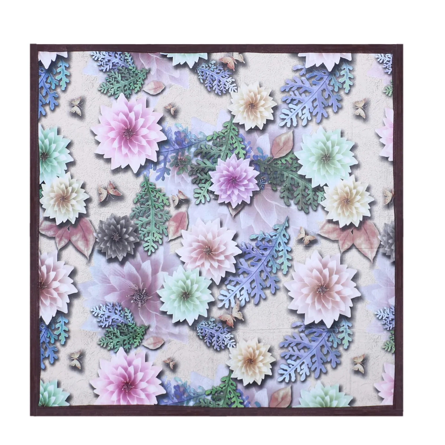 Heart Home Bed Server|PVC Rose Floral & Buterfly Print Both Sided Food Mat|Waterproof Mattress Protector, 35x35 Inch (Multicolor)