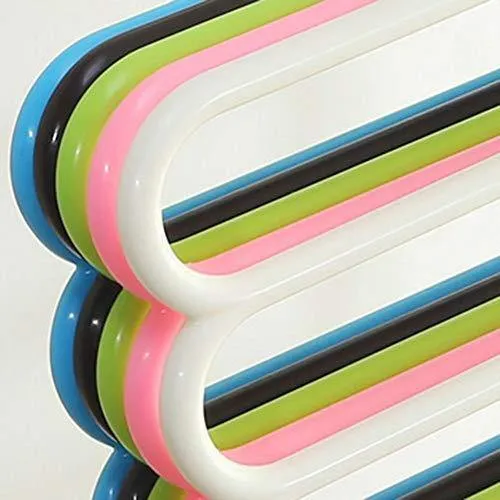 INOVERA (LABEL) 5 Layer Pants Clothes Hanger Wardrobe Storage Organiser Rack (Set of 6), 32l x 1b x 33h cm (Assorted Colour)