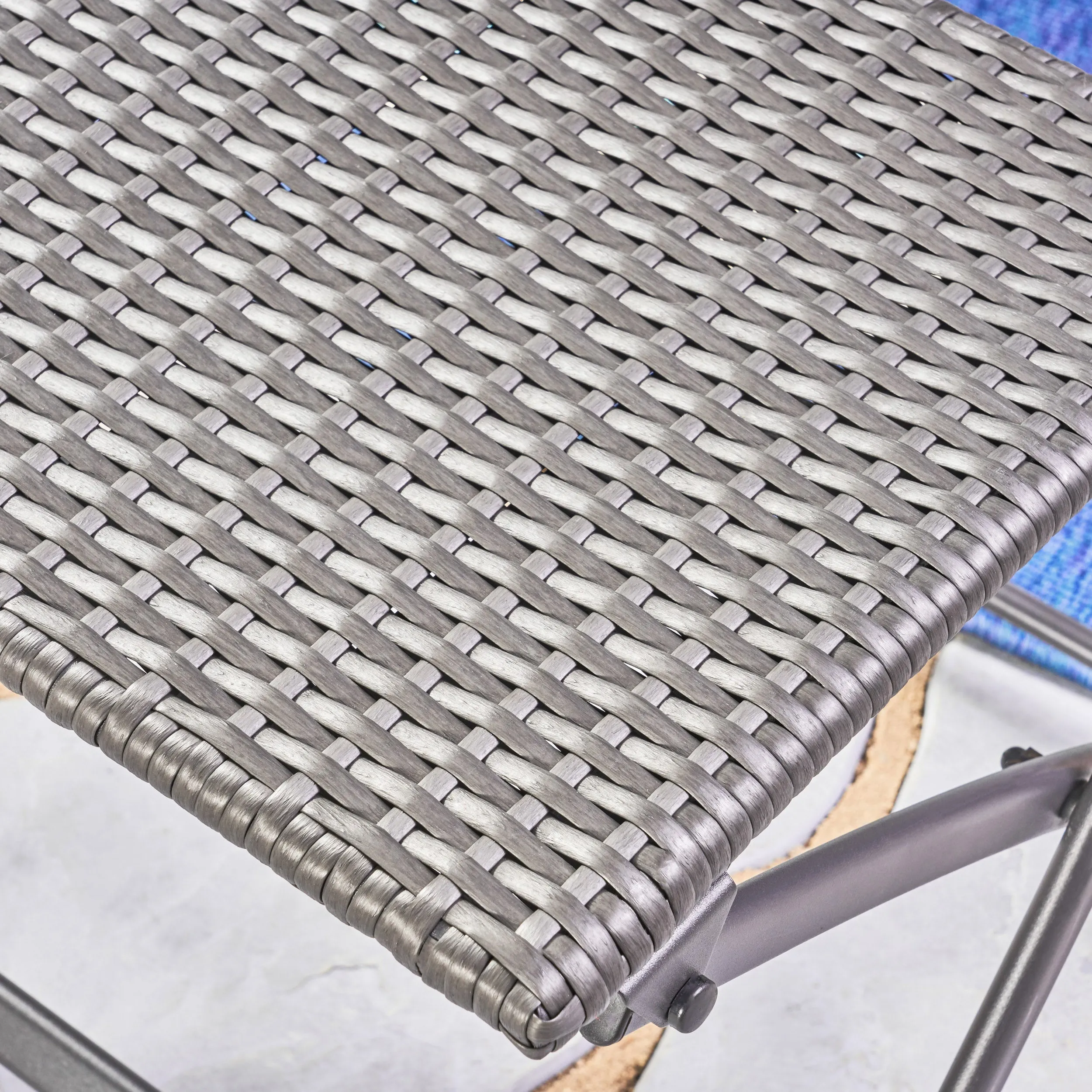 Jerry Outdoor 7 Piece Foldable Wicker Dining Set