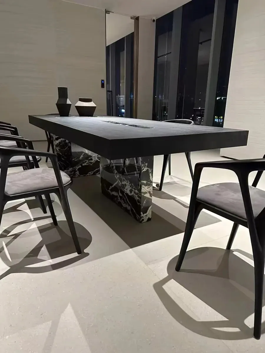 Luxury Wood Dining Chair in Black Finish Color