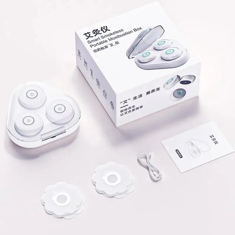 Mini Moxibustion Apparatus Fumigation Portable Rechargeable Heating Massage Smokeless Acupoint Pain Moxibustion Device Moxa
