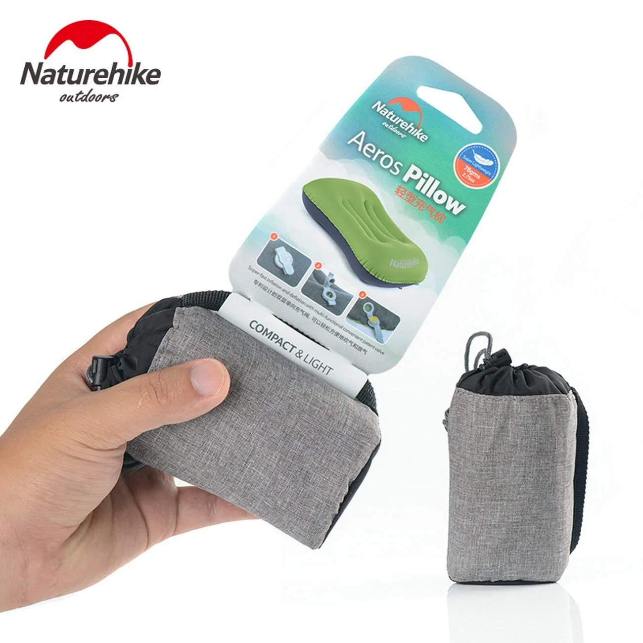 Naturehike NH17T013-Z Bantal Tiup Tebal dan Empuk