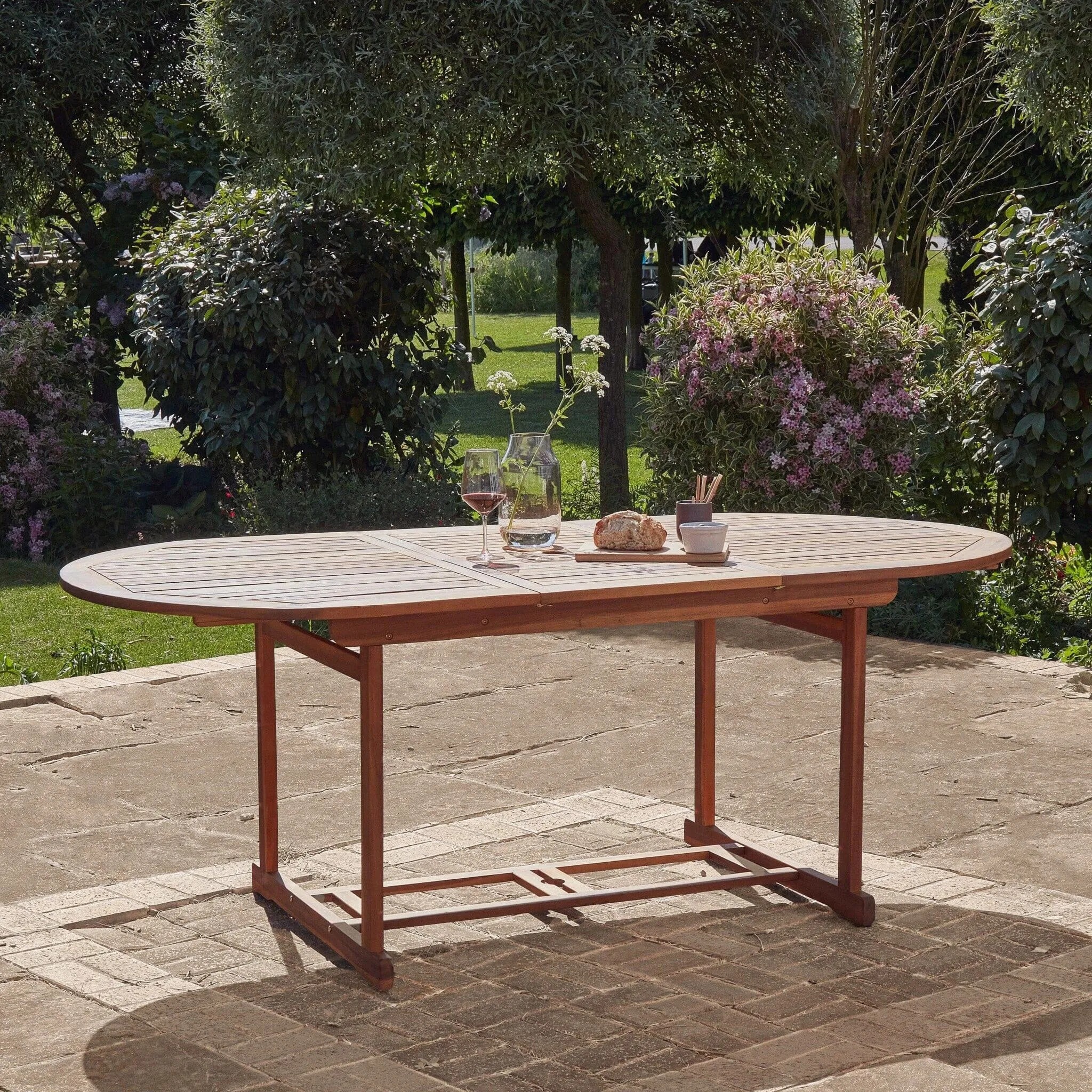 Oakley 4 Seater Wooden Extendable Garden Dining Set