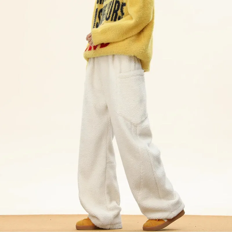 Polar Fleece Multi-pocket Thickened Sweatpants