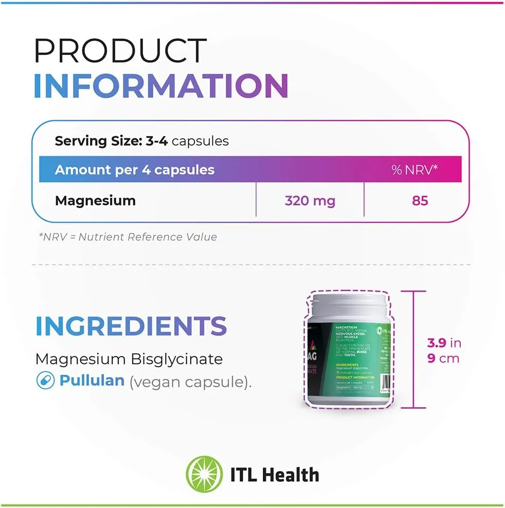 PrizMag Magnesium Bigylcinate 90 - Digestive Health & Sleep Support Formula