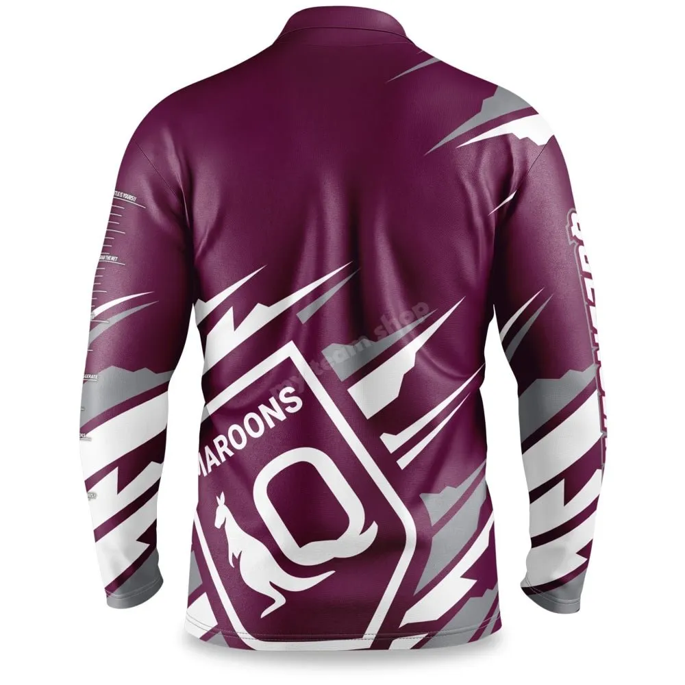 QLD STATE OF ORIGIN NRL "IGNITION" FISHING SHIRT