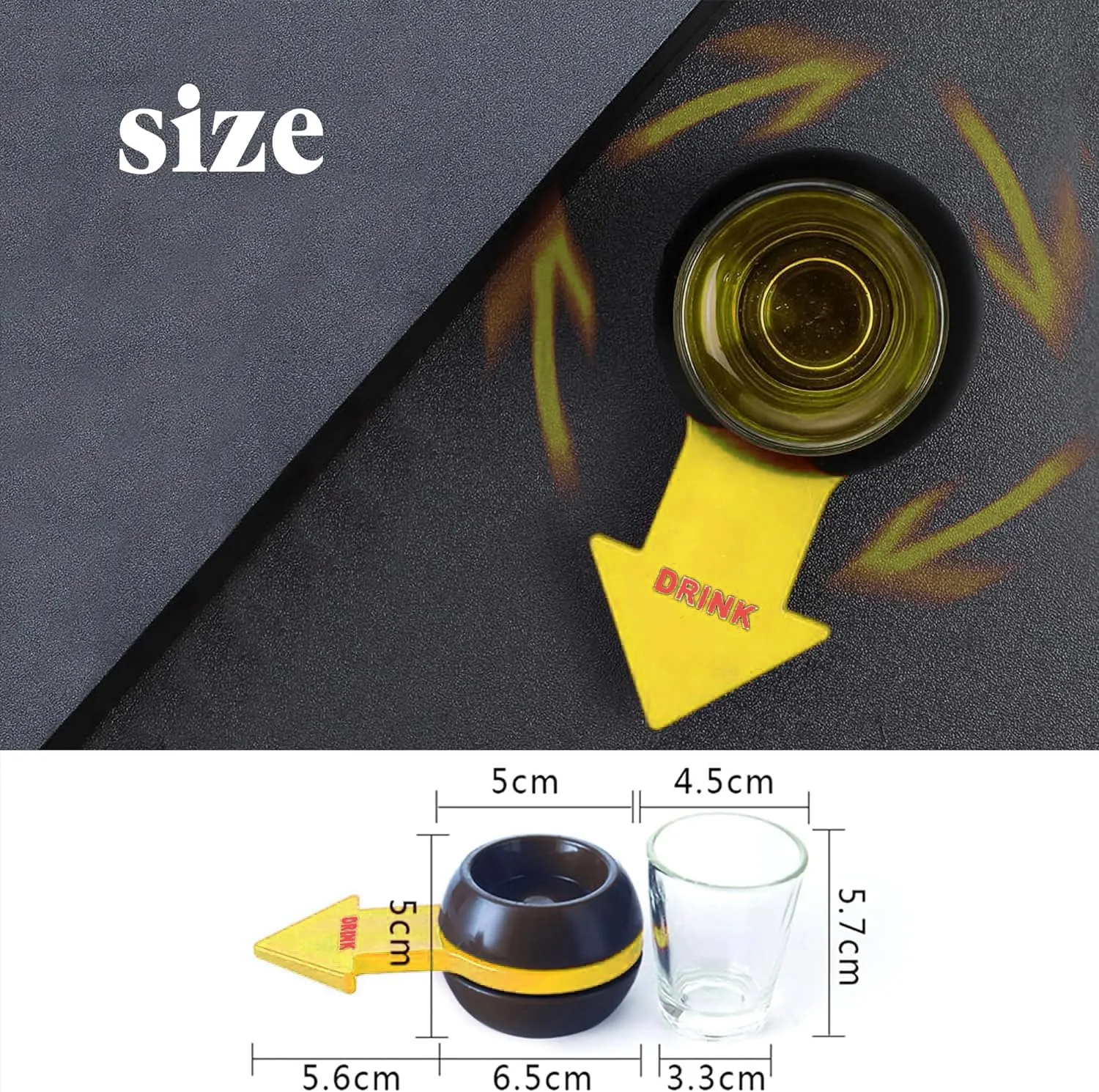 Rotatable Arrow Shot Spinner With Glass Cup F69-38-15
