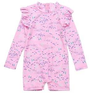 Snapper Rock Sea Long Sleeve Sunsuit G70823L - Pink