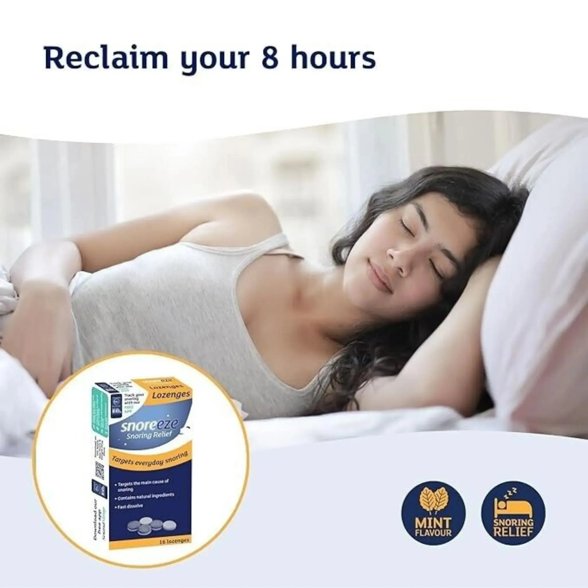 Snoreeze Lozenges - 16 lozenges- helps relief from snoring