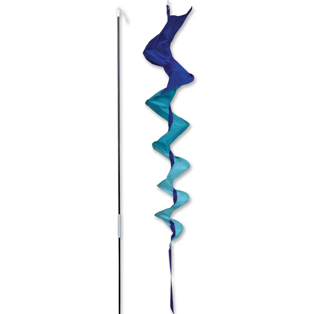 SoundWinds Medium Fusilli Spinning Recumbent Bike Windsock - Blue
