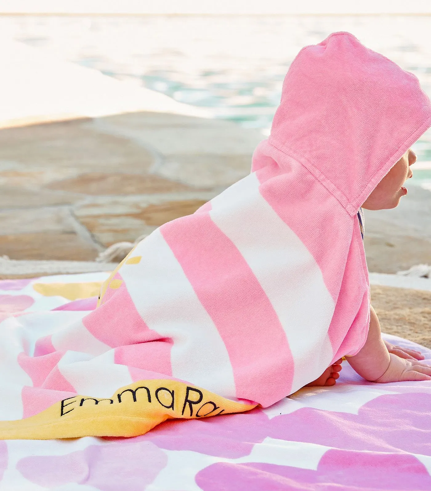 Sunshine Stripe Beach Hooded Towel